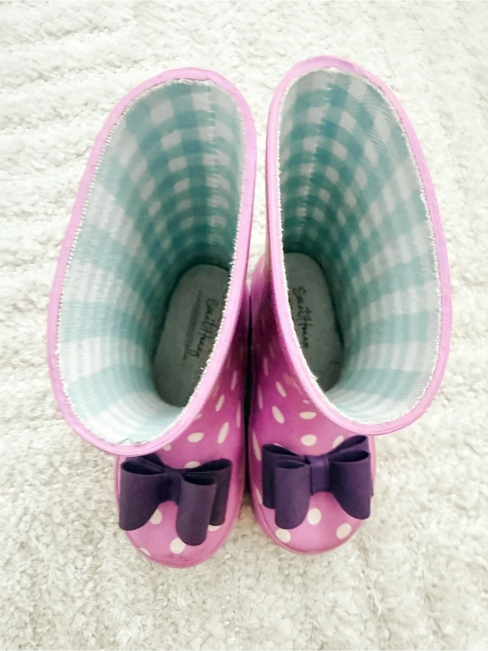 Toddler Girl’s SweetHoney Lavender Purple Polka Dot Rain Boots - Size 9